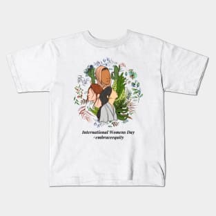 embrace equity international women's day 2023 Kids T-Shirt